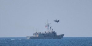 The Turkish Navy and Air Force hold drills off the Libyan coast